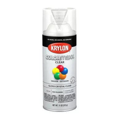 Krylon K09116000 COVERMAXX Spray Paint, Gloss Crystal Clear Acrylic, 11 Oz