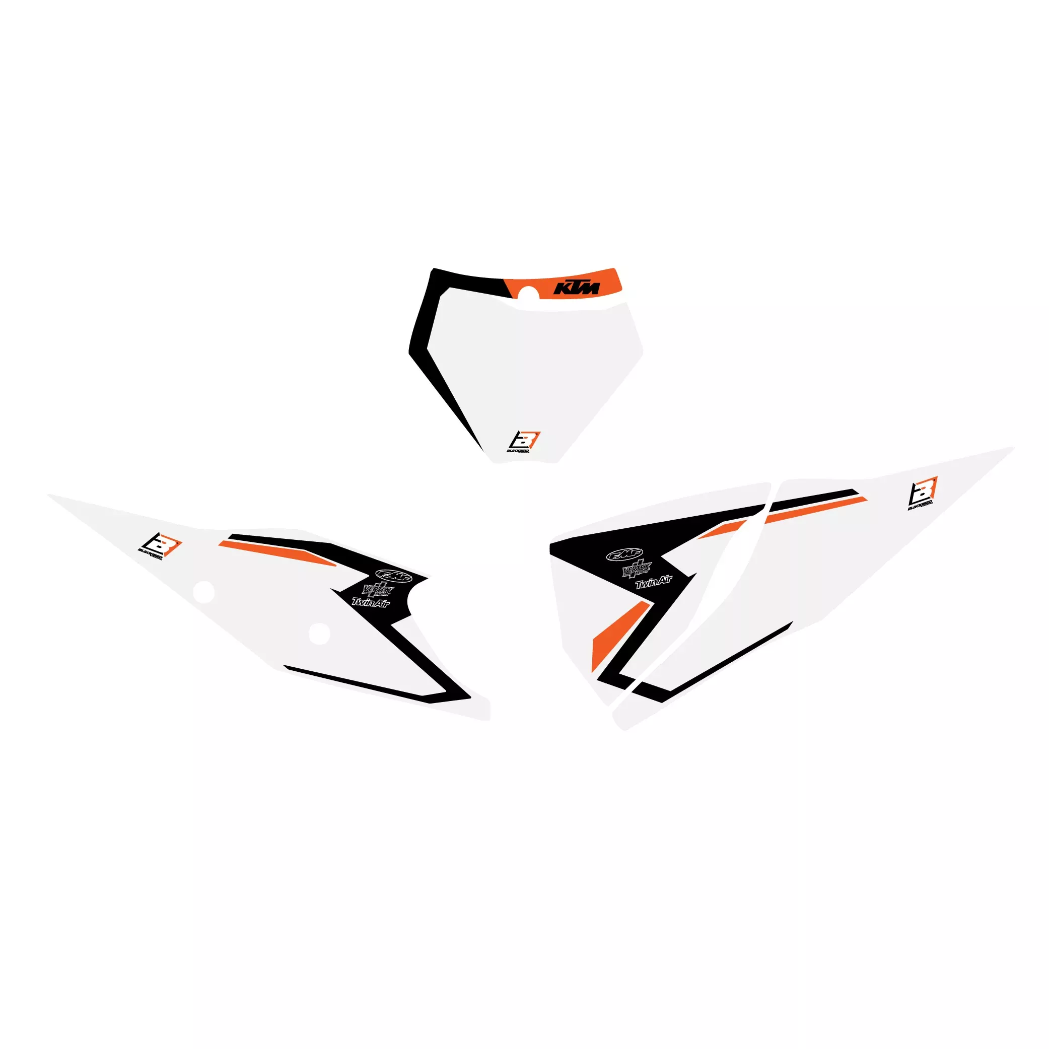 KTM SX/EXC BLACK AND WHITE GRAPHIC PRE CUT BACKGROUNDS, MX STYLE, BLACKBIRD 6509N