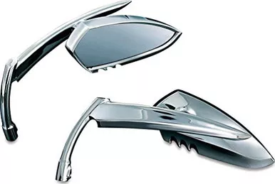 Kuryakyn 1449 Scythe Blade Rear View Side Mirrors for Harley-Davidson, Chrome, Pair
