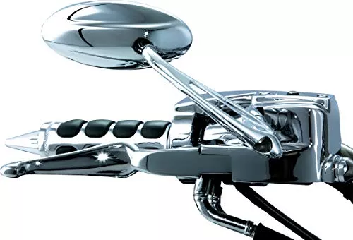 Kuryakyn 1495 Motorcycle Handlebar Accessory: Trident Rear View Side Mirror with Convex Glass, Chrome, Pack of 1