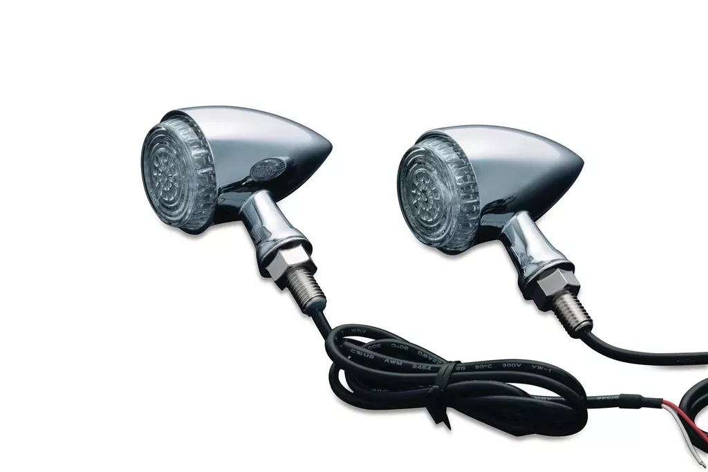 Kuryakyn 2508 – Torpedo Lights – Turn Only Indicator Lights – Chrome – Front Lights