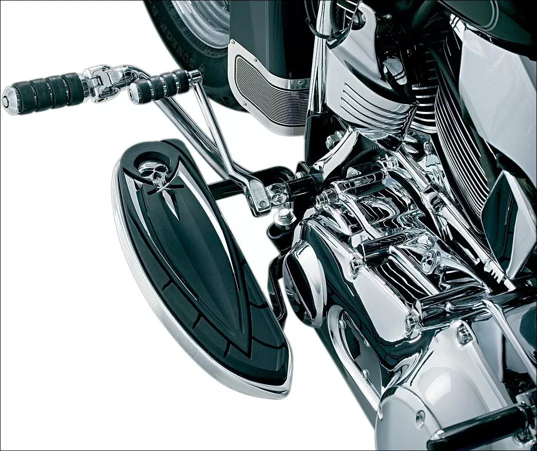 Kuryakyn 4566 Chrome Zombie Driver Floorboard Covers 84-18 Harley Traditional Boards