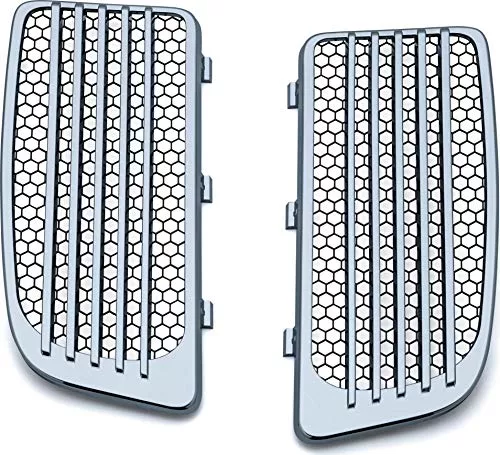 Kuryakyn 7681 Motorcycle Accessory: Radiator Grills for 2014-19 Harley-Davidson Twin Cooled Motorcycles, Chrome, 1 Pair