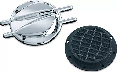 Kuryakyn 8498 Motorcycle Air Cleaner/Filter Component: Stinger Vented Trap Door for Standard Hypercharger Air Cleaners, Chrome
