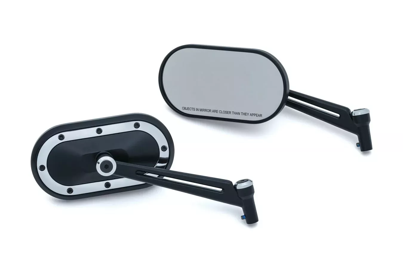 Kuryakyn Black & Chrome 6" Heavy Industry Mirrors for Harley Victory Metric