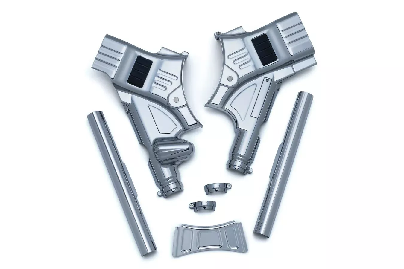 Kuryakyn Chrome Deluxe Neck Covers for Harley Touring Models 14-Up