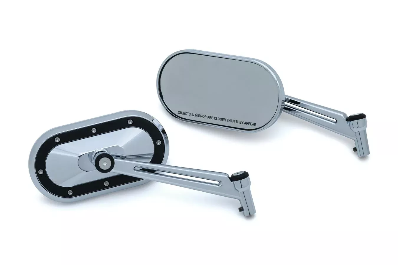 Kuryakyn Chrome & Satin Black 6" Heavy Industry Mirrors for Harley Victory Metric