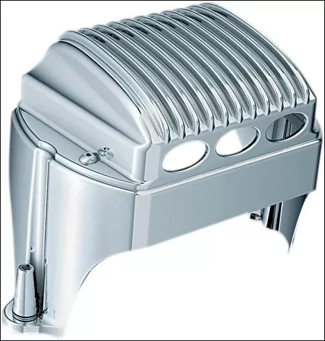Kuryakyn Chrome Two-Piece Voltage Regulator Cover for 97-11 Harley Touring