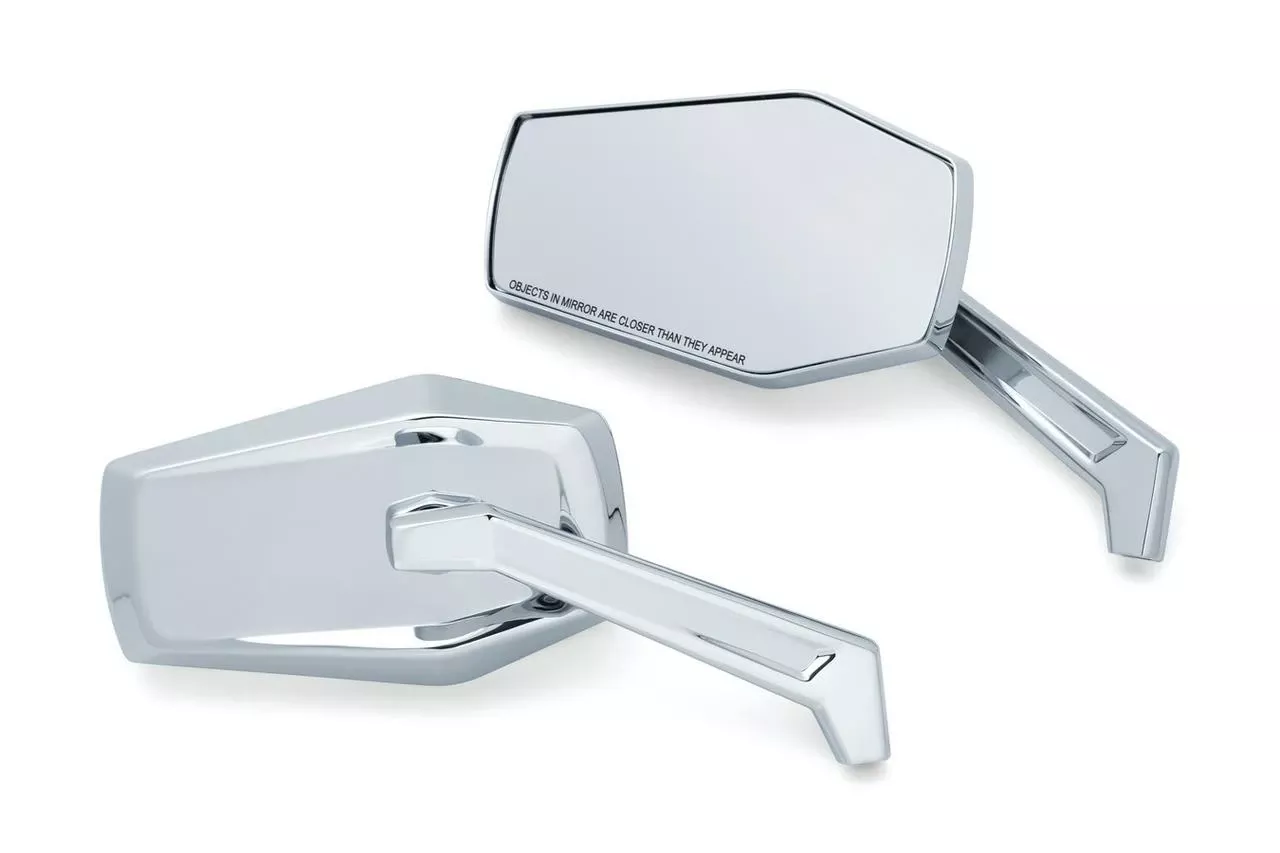 Kuryakyn Hex Mirrors (Choose Chrome or Black Finish)