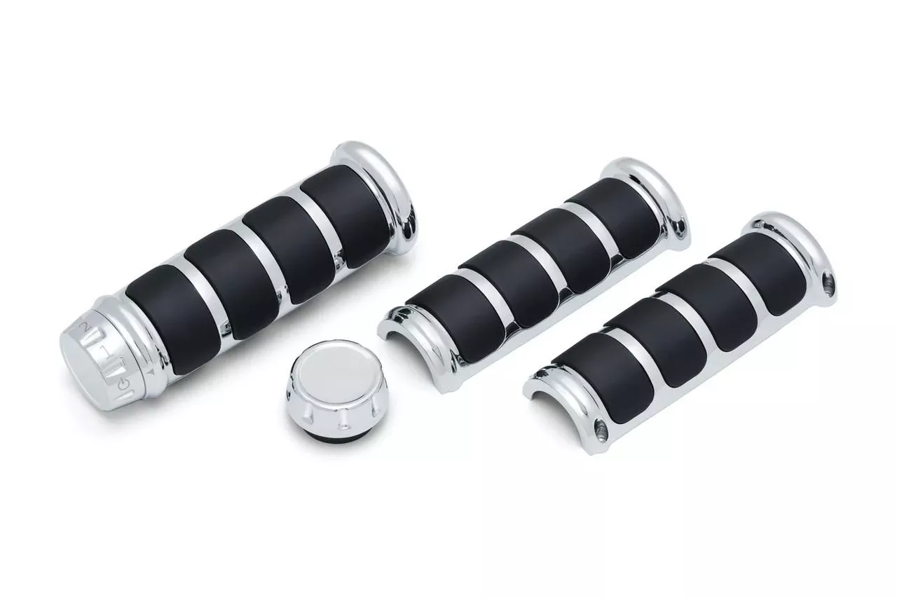 Kuryakyn ISO-Grips for '08-23 Harley-Davidson Touring Models with Heated Grips - Chrome or Black