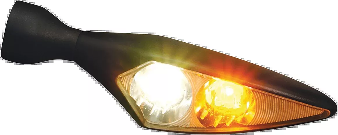 Kuryakyn Micro Rhombus Singe Smoke Front Right Universal Motorcycle Turn Signal