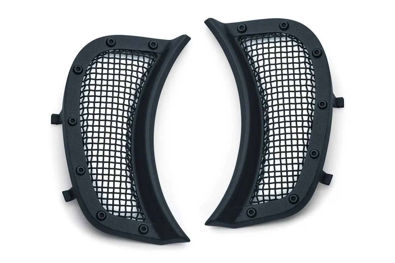Kuryakyn Satin Black Mesh Headlight Vent Accents for Harley Road Glide FLTR 15-18