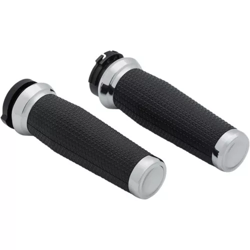 Kuryakyn Thresher Grips for Harley Dual Cable - Chrome