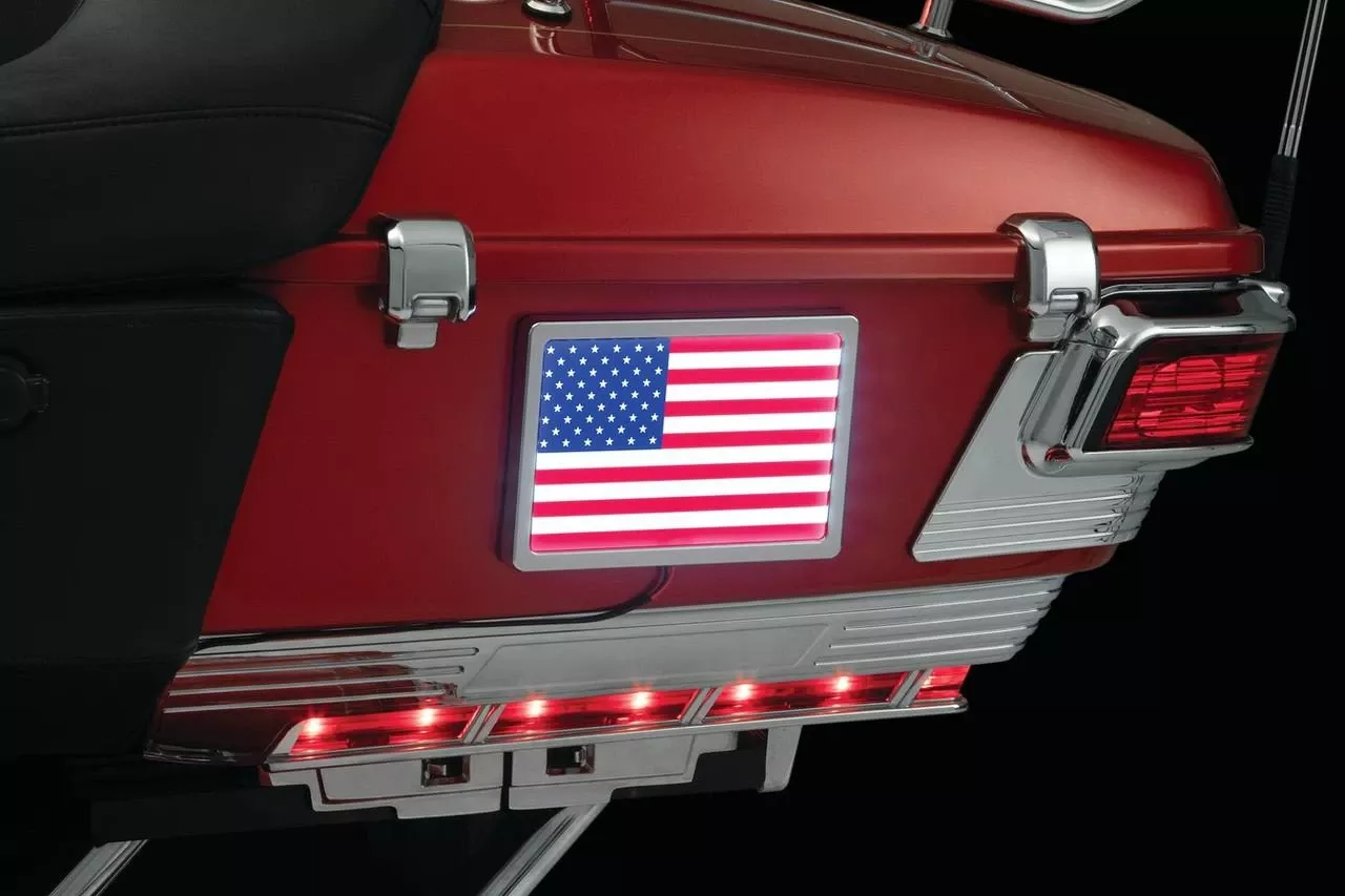 Kuryakyn Universal Freedom Flag L.E.D. Light Kit - Chrome or Black Frame