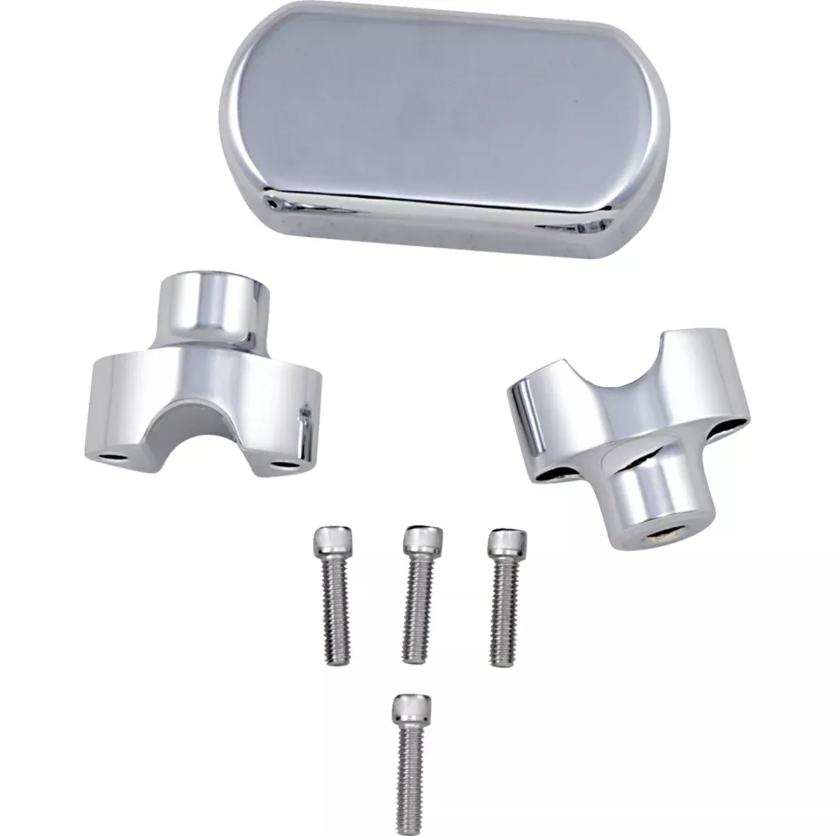 LA CHOPPERS 0602-0612 LA-7442-01 Solid Handlebar Riser & Top Clamp Kit – Risers – Solid Top – 1-1/2″ – Chrome
