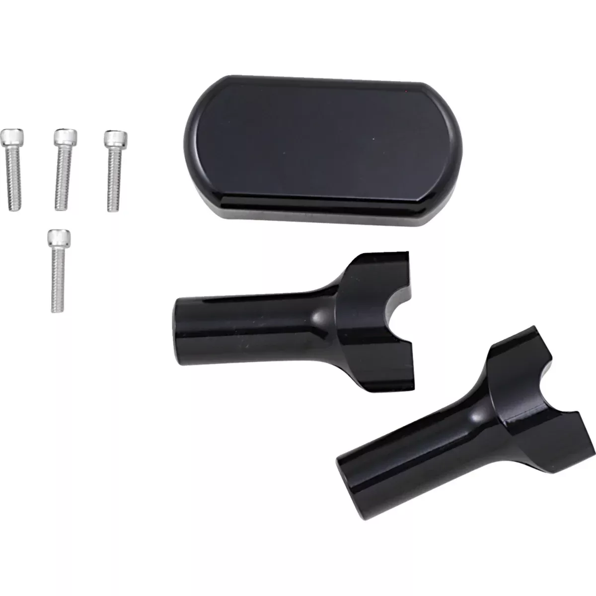 LA CHOPPERS 0602-0617 LA-7442-04B Solid Handlebar Riser & Top Clamp Kit – Risers – Solid Top – 4″ – Black