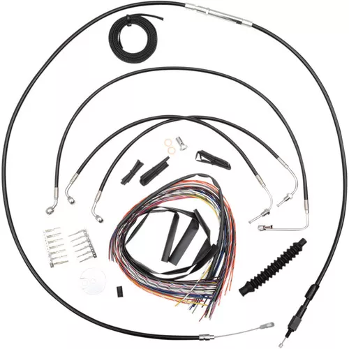 LA Choppers Black/Stainless15"-17" Cable Kit for 2014-2015 FLHR w/o ABS