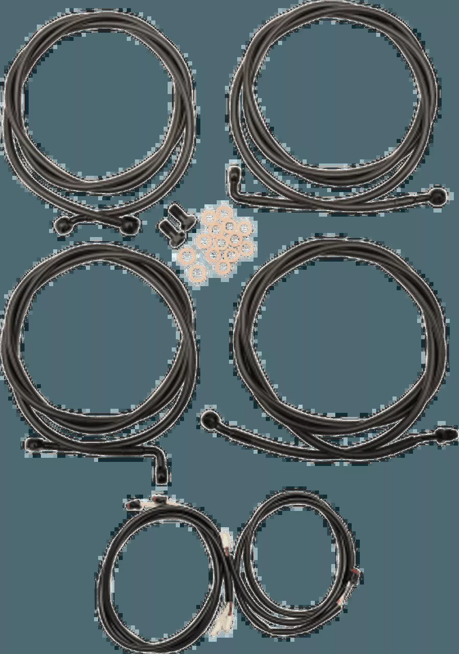 LA Choppers Complete Stainless Cable Kit for 18"-20" Hangers for '17-20 Harley Davidson Touring with ABS - Midnight Stainless Braided