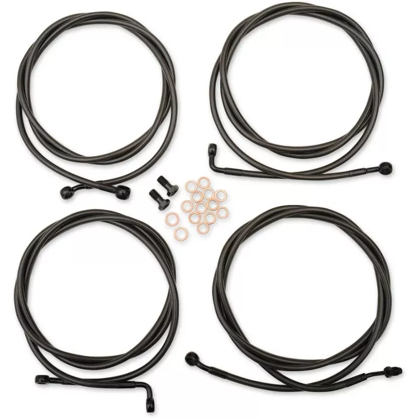 LA Choppers Midnight Black Standard 12"-14" Extended Cable Kit ABS FLHT/X 17
