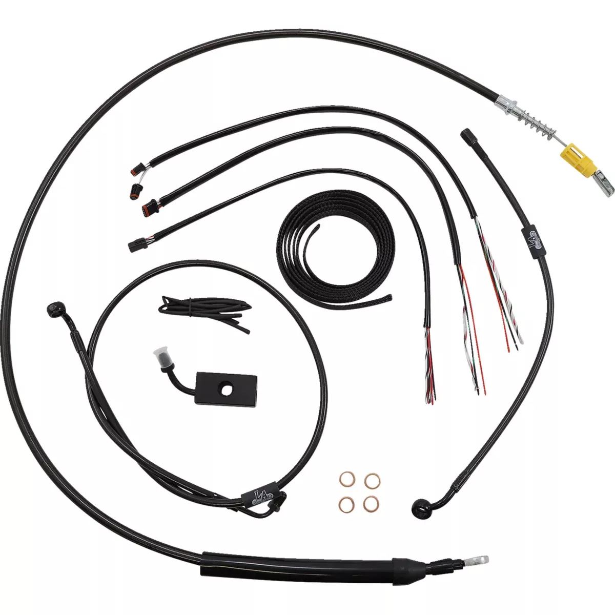 La Choppers Midnight Cable Kit – LA-8155KT2-19M For Harley Softail 2018-2022