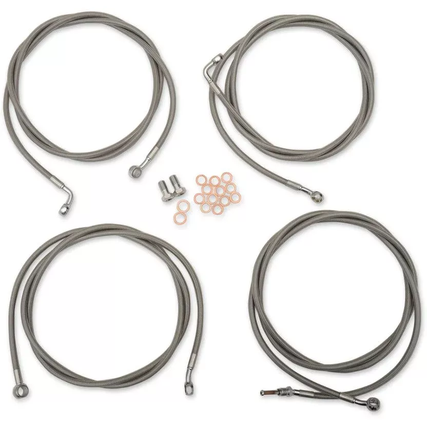 LA Choppers Stainless Braided Standard 18"-20" Extended Cable Kit ABS FLHT/X 17