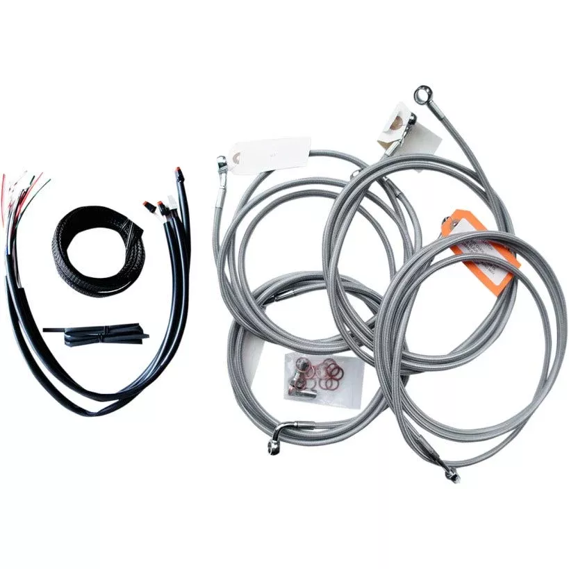 La Choppers Stainless Steel Complete 12"-14" Handlebar Cable Kit 16 FLHT/X ABS