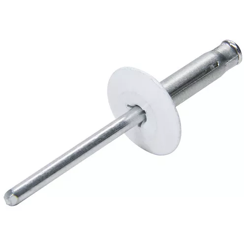Large Head Rivet 250Pk White Flange Type Aluminum Mandrel ALL18061