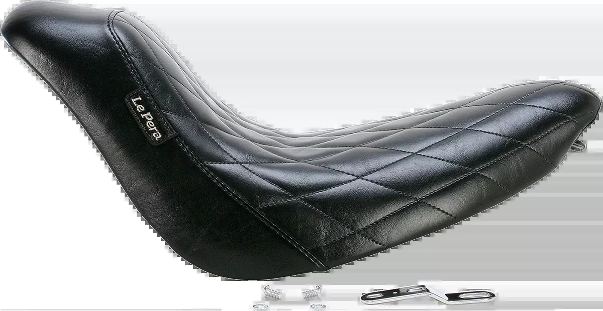 LE PERA Bare Bones Solo Seat - Diamond Stitch - Black - Softail '06-'17 - LK-007DM