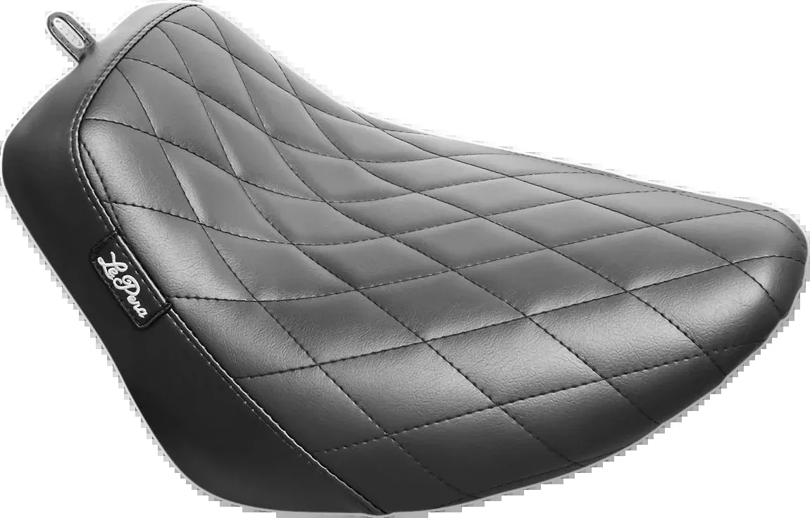 LE PERA Bare Bones Solo Seat - Diamond Stitch - Black - Softail '18-'23 - LYR-007DM