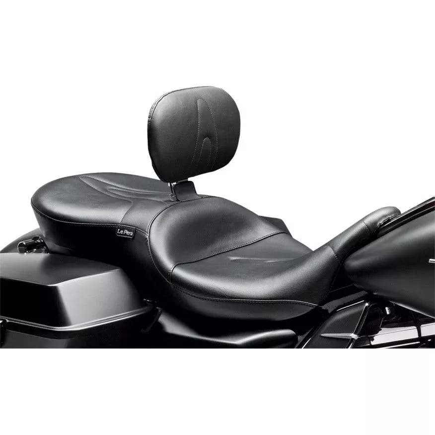 Le Pera LK-767BR Black RT66 2 up Seat w/ Driver Backrest Harley FLH 08-18