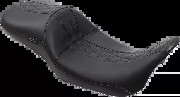 LE PERA Maverick Daddy Long Legs Seat - Black w/ Black HR Inlay - Double Diamond - FL '08-'25 - LK-957DLHR2
