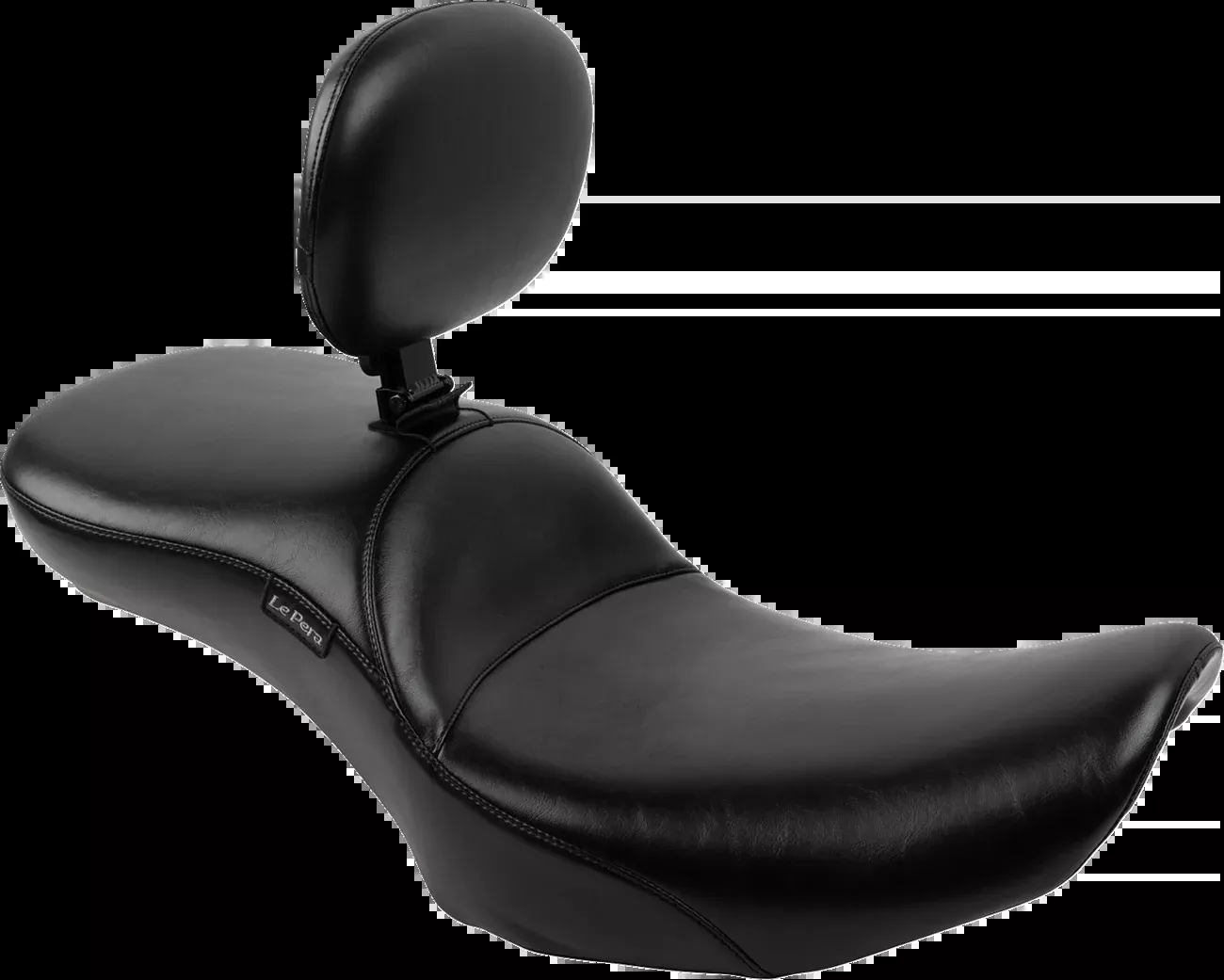 LE PERA Maverick Daddy Long Legs Seat - With Backrest - Smooth - FLH/FLT '23-'25 - LV-957DLBRS