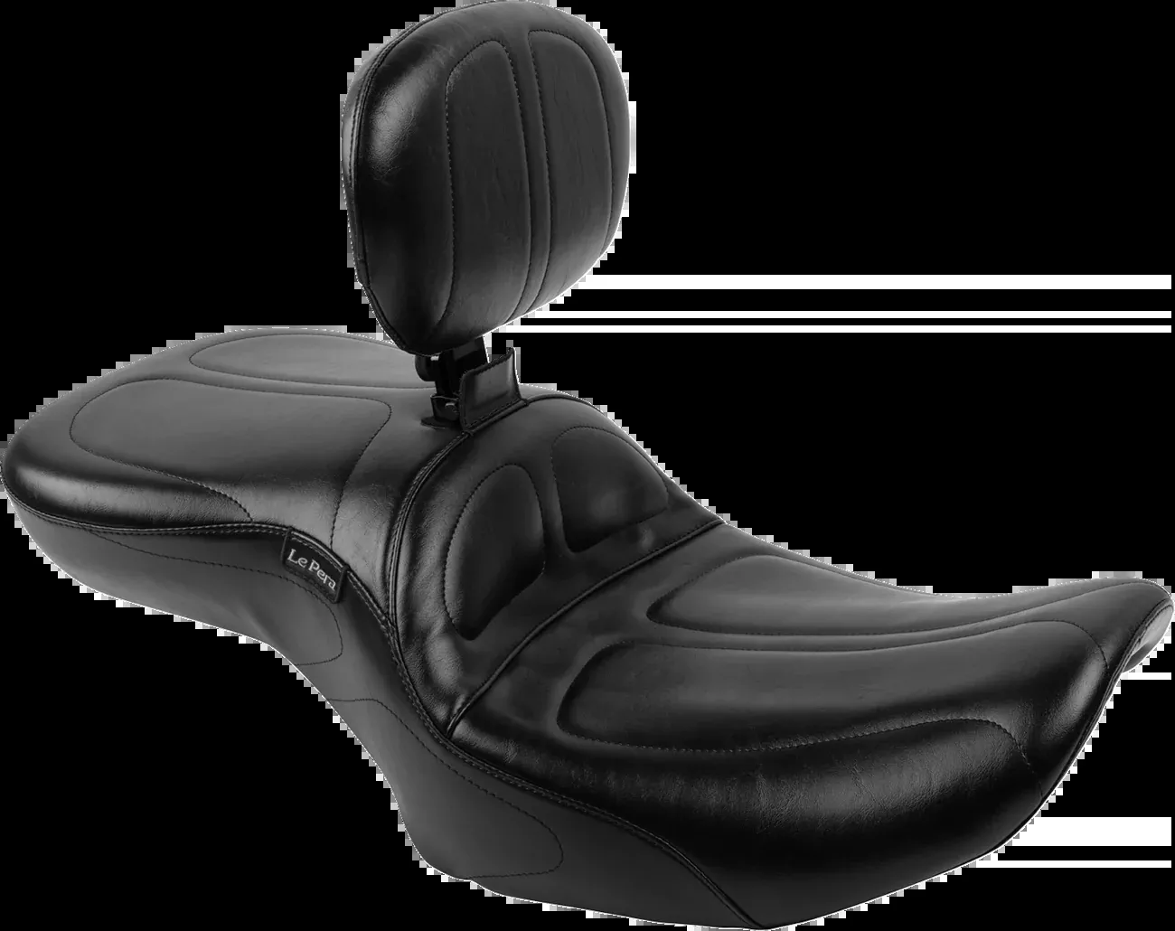 LE PERA Maverick Seat - with Backrest - Black - FLH/FLT '23-'25 - LV-957BR