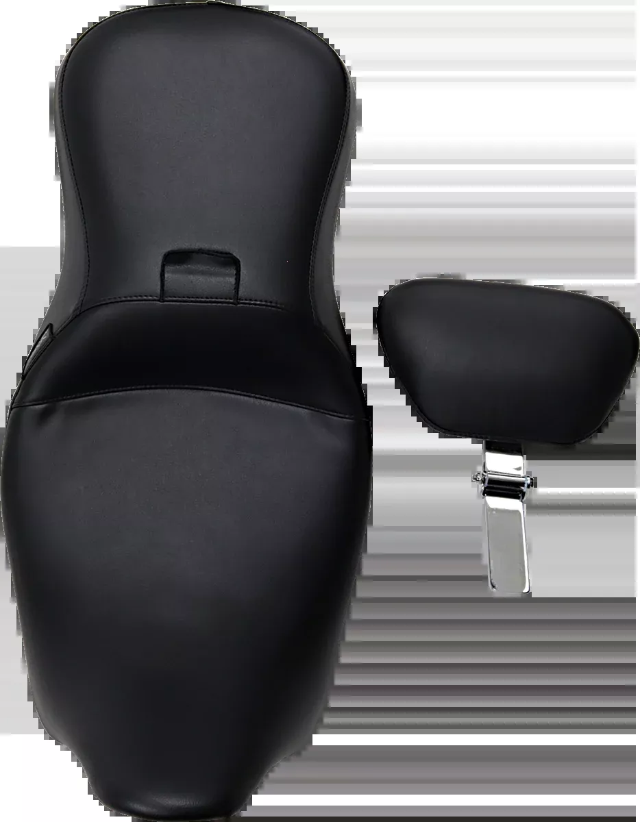 LE PERA Outcast 2-Up Seat - With Backrest - Smooth - Black - FL '08-'23 - LK-997BR