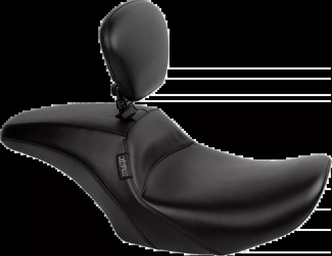 LE PERA Outcast Full-Length Seat - With Backrest - Plain - FLH/FLT '23-'25 - LV-987BR