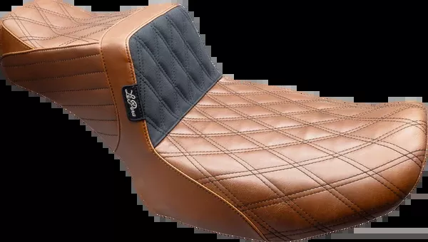 LE PERA Tailwhip Daddy Long Legs Seat - Brown - Black Double Diamond Stitch - FLT/FLH '24-'25 - LV-587DLTDV01