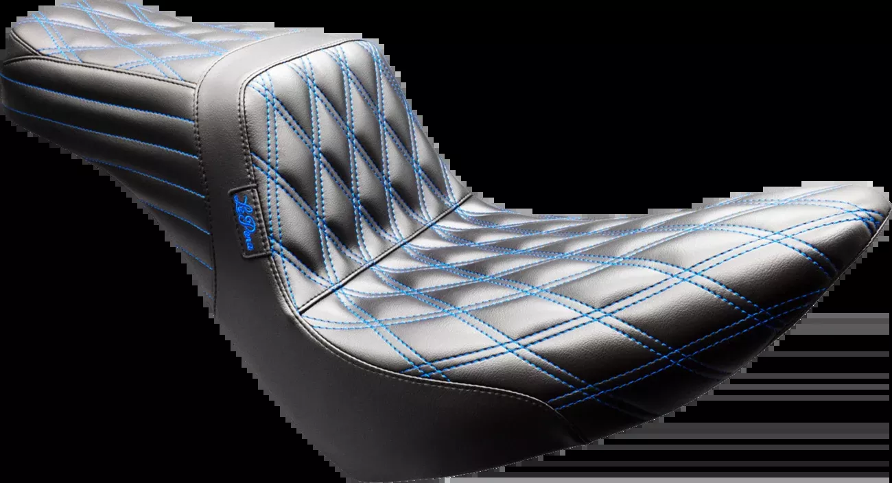 LE PERA Tailwhip Seat - Black - Double Diamond - Blue Stitch - FX/FL '18-'25 - LYR-580DD-BE01