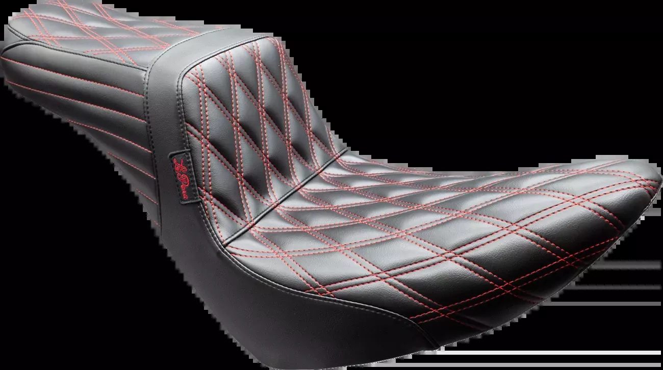LE PERA Tailwhip Seat - Black - Double Diamond - Red Stitch - FX/FL '18-'25 - LYR-580DD-R01