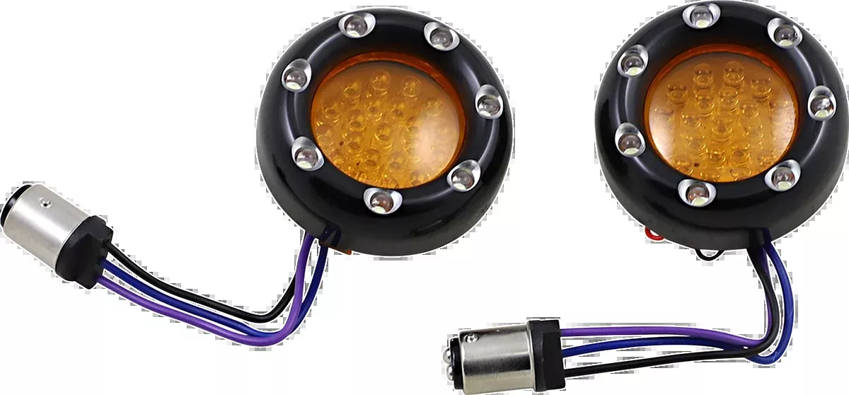 LED Light Kit for Factory Turn Signal Housing - Amber/White - Black