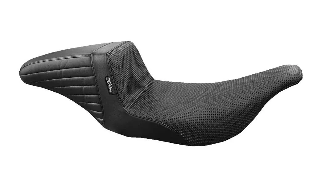 LePera Kickflip Seat for '97-07 Harley Davidson FLHT/FLTR Touring Models - Black Basketweave