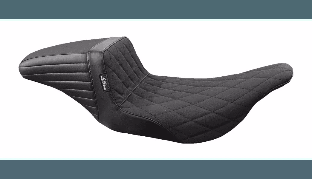 LePera Kickflip Seat for '97-07 Harley Davidson FLHT/FLTR Touring Models - Black Double Diamond Stitch