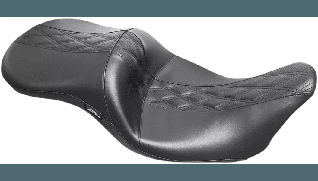 LePera Maverick Seat without Backrest for '08-Up Harley Davidson Touring - HR Black Inlay Double Diamond - Black(Not for '24-Up FLHX/FLTR Models)