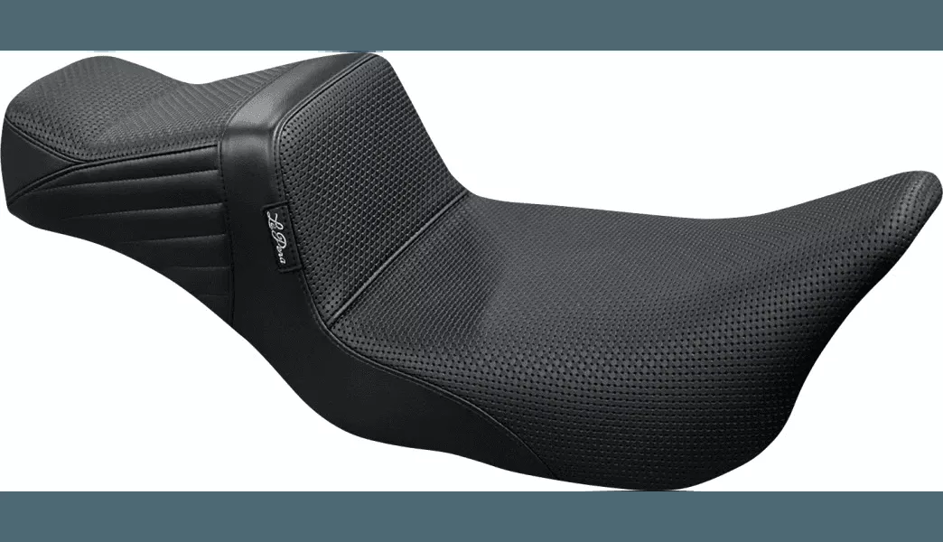 LePera Tailwhip Daddy Long Legs Seat for '08-Up Harley Davidson Touring Models - Basketweave - Black (Not for '24-Up FLHX/FLTR Models)