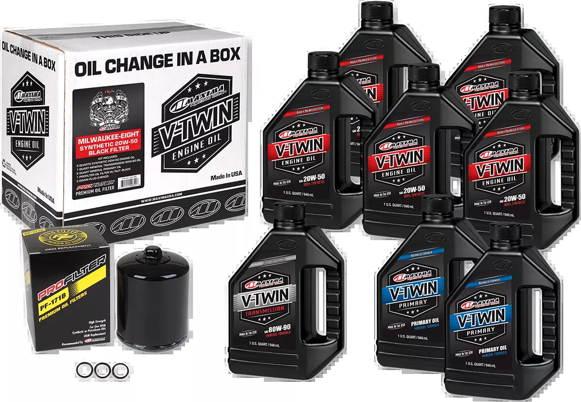 M8 Synthetic 20W-50 Oil Change Kit - Black Filter