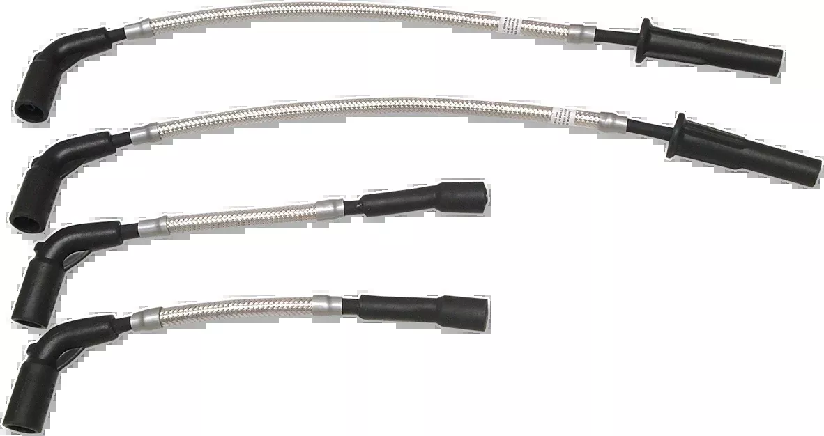 Magnum Braided Silver Motorcycle Spark Plug Wires 2018-2024 Harley Softail FLSL