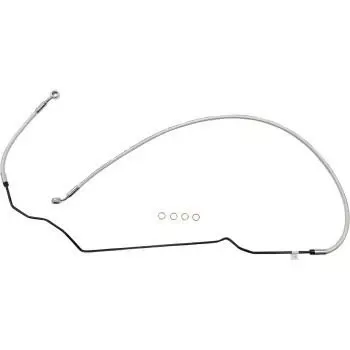 Magnum Shielding Braided Front Upper ABS Brake Line for ‘18-24 Indian Scout, Scout 60, Scout Bobber 20 - Sterling Chromite
