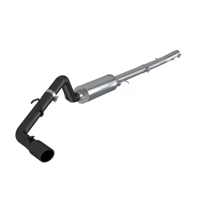 MBRP 4in OD Tip Single Side Exit 3in Black Coated Cat Back fits 2019-2020, 2022-2023 Ford Ranger 2.3L EcoBoost