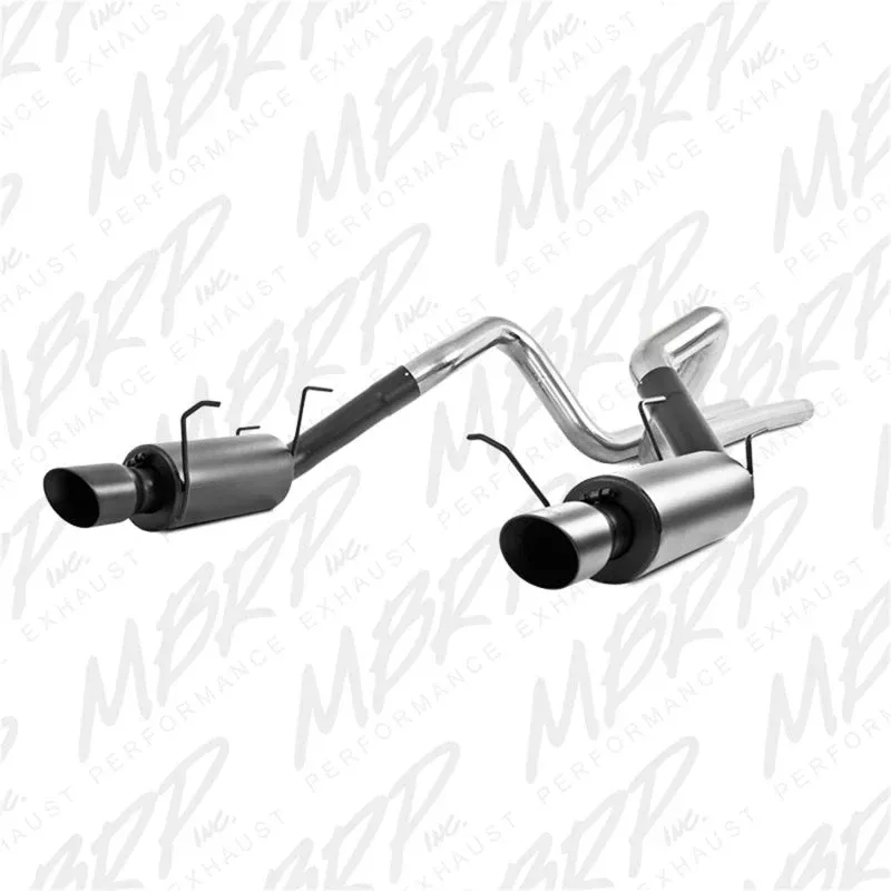 MBRP 5.0L 3in. Cat Back Dual Split Rear Street Version 4in. Tips – Black fits 2011-2014 Ford Mustang GT