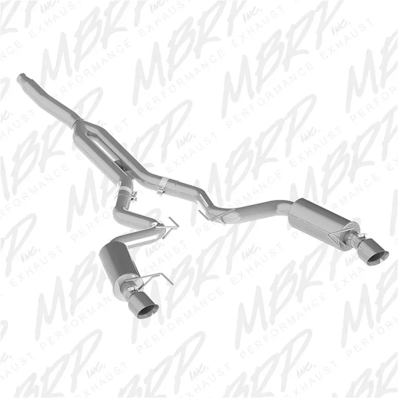 MBRP Alum 3in Cat Back Dual Split Rear Exit (Street Version) fits 2015-2025 Ford Mustang EcoBoost 2.3L