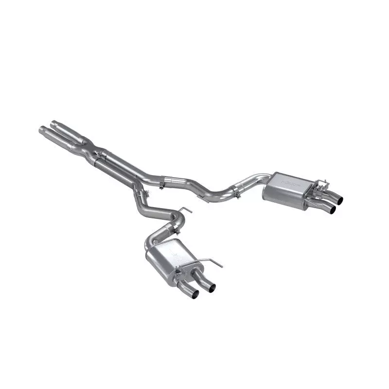 MBRP Dual Quad Split Rear Outlet 3in Cat Back T304 Exhaust fits 2016-2020 Ford Mustang Shelby GT350, Shelby GT350R